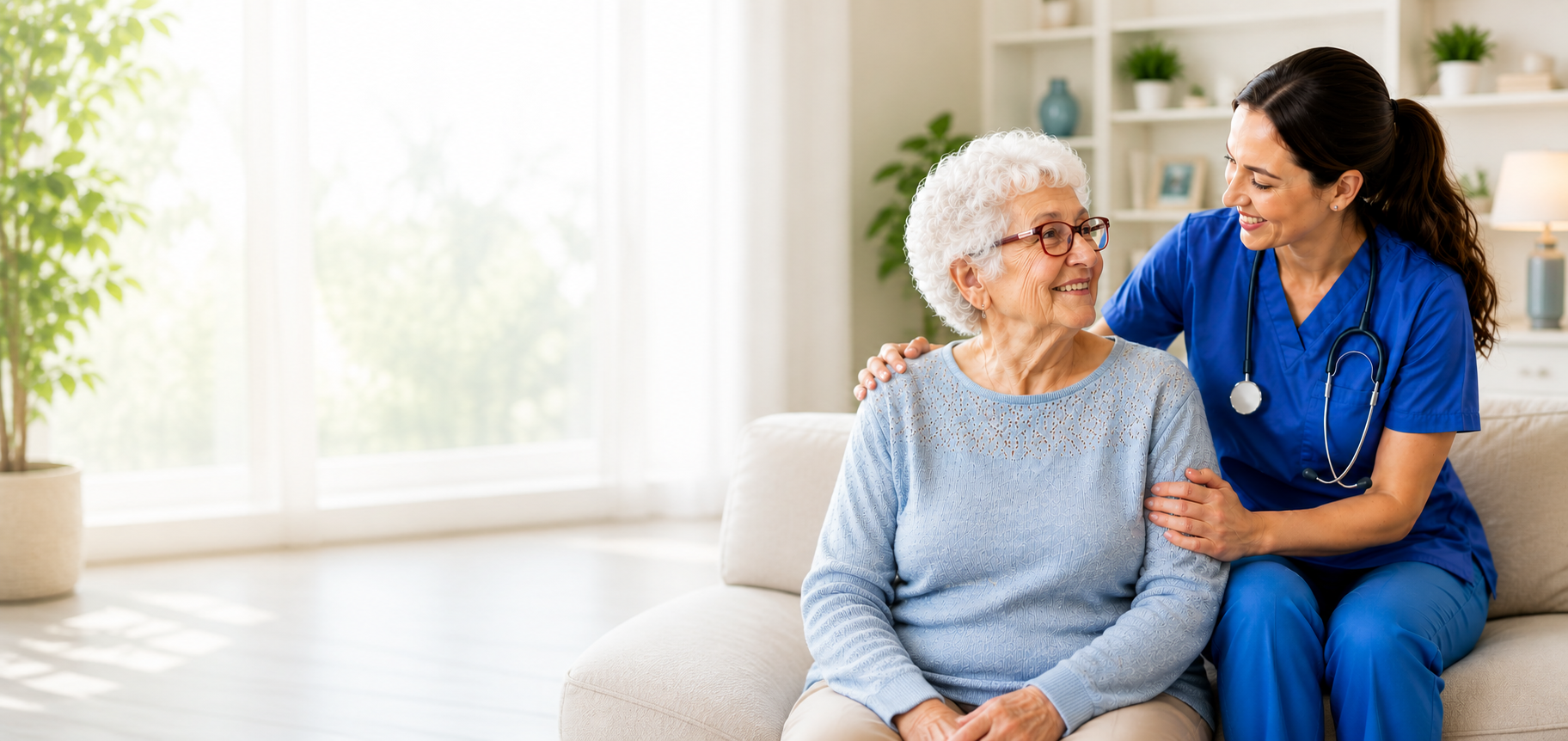 Caregiver with client at home in Pennsylvania